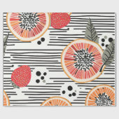 Papier Cadeau Rayures de tranches de Citrus Gras (3) (Plat)