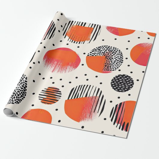 Papier Cadeau Rayures de tranches de citrus gras (4) (Déroulé)
