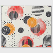 Papier Cadeau Rayures de tranches de Citrus gras (6) (Plat)