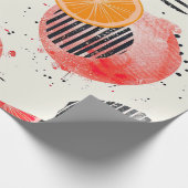 Papier Cadeau Rayures de tranches de Citrus gras (6) (Coin)