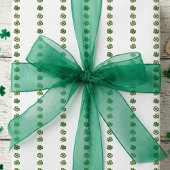 Papier Cadeau Rayures de trèfle vert irlandais