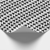 Papier Cadeau Rayures de triangles noir et blanc (Coin)