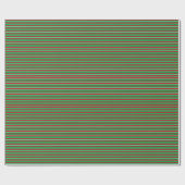 Papier Cadeau Rayures de vacances rouge blanc vert (Plat)