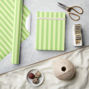 Papier Cadeau Rayures dégradées vert citron pastel d'été léger