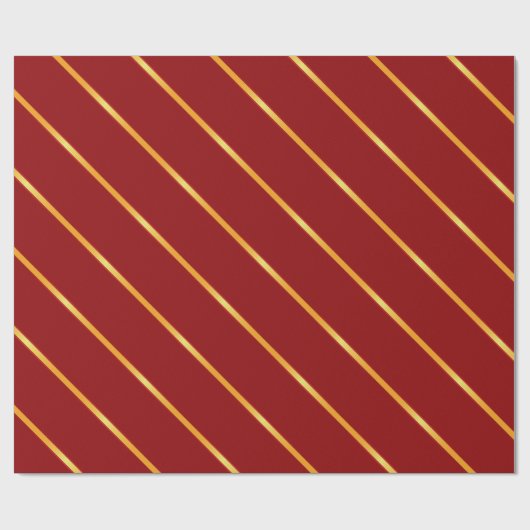Papier Cadeau Rayures diagonales métalliques d'or lumineux épais (Plat)