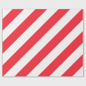 Papier Cadeau Rayures diagonales rouges et blanches de sucre de (Plat)