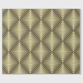 Papier Cadeau Rayures d'illusion jaune (Plat)