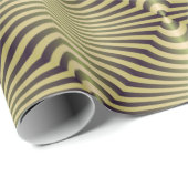 Papier Cadeau Rayures d'illusion jaune (Coin rond)