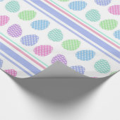 Papier Cadeau Rayures d'oeuf de Pâques (Coin)