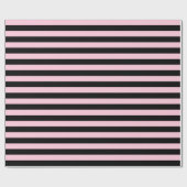 Papier Cadeau Rayures doucement roses et noires (Plat)