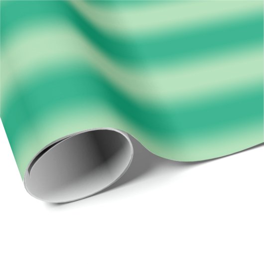 Papier Cadeau Rayures douces lumineuses à vert foncé (Coin rond)