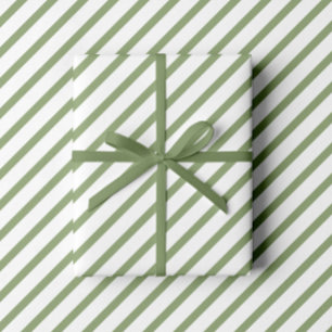 Papier Cadeau Rayures élégantes vert sauge