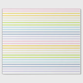 Papier Cadeau Rayures en pastel décrites d'arc-en-ciel (Plat)
