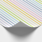 Papier Cadeau Rayures en pastel décrites d'arc-en-ciel (Coin)