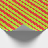Papier Cadeau Rayures épaisses et minces de vert et de rouge de (Coin)