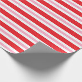 Papier Cadeau Rayures épaisses et minces rouges, blanches et (Coin)