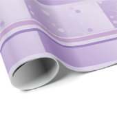 Papier Cadeau Rayures et points modernes en violet (Coin rond)