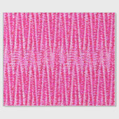 Papier Cadeau Rayures et points satinés Abstraits, rose Fuchsia (Plat)