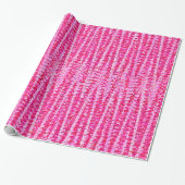 Papier Cadeau Rayures et points satinés Abstraits, rose Fuchsia (Déroulé)