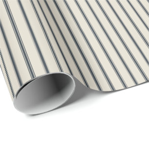Papier Cadeau Rayures fines à carreaux rustic oatmeal navy