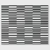 Papier Cadeau Rayures funky noir et blanc (Plat)