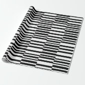 Papier Cadeau Rayures funky noir et blanc (Déroulé)