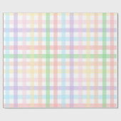 Papier Cadeau Rayures Gingham Pastel (Plat)