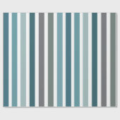 Papier Cadeau Rayures Gris Bleu (Plat)