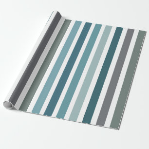 Papier Cadeau Rayures Gris Bleu