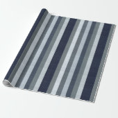 Papier Cadeau Rayures Gris Marine (Déroulé)