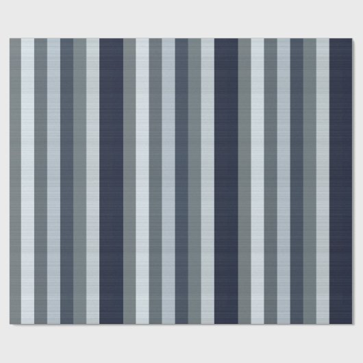Papier Cadeau Rayures Gris Marine  (Plat)