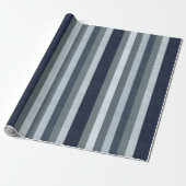 Papier Cadeau Rayures Gris Marine  (Déroulé)