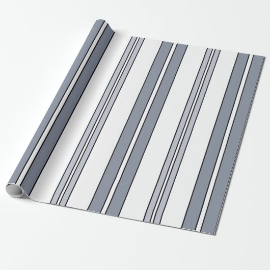 Papier Cadeau Rayures Grises (Déroulé)