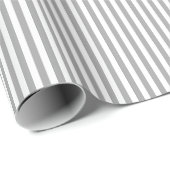 Papier Cadeau Rayures grises et blanches (Coin rond)
