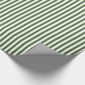 Papier Cadeau Rayures horizontales larges vertes et blanches à (Coin)