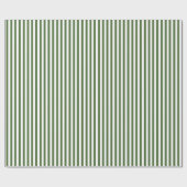 Papier Cadeau Rayures horizontales larges vertes et blanches à (Plat)