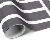 Papier Cadeau Rayures horizontales verticales grises et blanches (Coin rond)