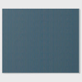 Papier Cadeau Rayures Indigo & Gris foncé déformées (Plat)