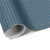 Papier Cadeau Rayures Indigo & Gris foncé déformées (Coin rond)