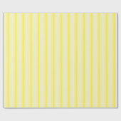 Papier Cadeau Rayures jaune citron (Plat)