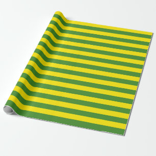 Papier Cadeau Rayures jaune et verte