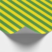 Papier Cadeau Rayures jaune et verte (Coin)