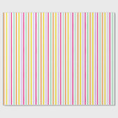 Papier Cadeau Rayures Jaune Orange Vert Rose Tropical (Plat)