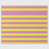 Papier Cadeau Rayures Jaune Rose (Plat)