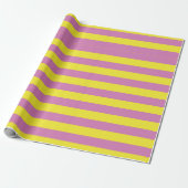 Papier Cadeau Rayures Jaune Rose (Déroulé)