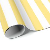 Papier Cadeau Rayures Jaunes & Blanches Classiques Vintage (Coin rond)