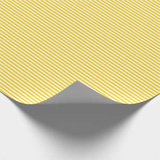 Papier Cadeau Rayures jaunes et blanches d'or minces (Coin)