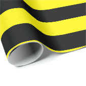 Papier Cadeau Rayures jaunes et noires (Coin rond)