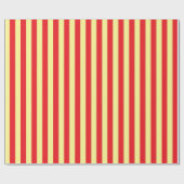 Papier Cadeau Rayures jaunes et rouges molles verticales (Plat)