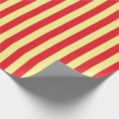Papier Cadeau Rayures jaunes et rouges molles verticales (Coin)